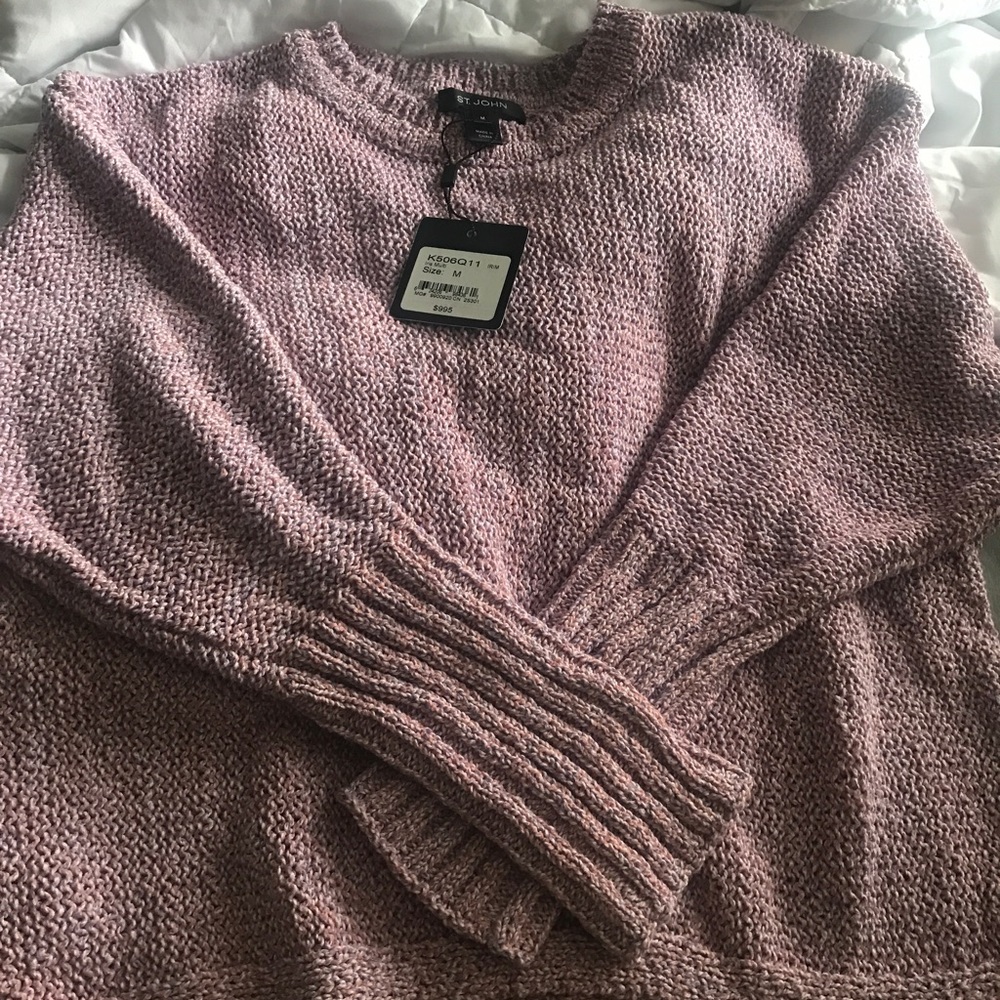 St. John marled knit jersey sweater size M - Picture 3 of 6